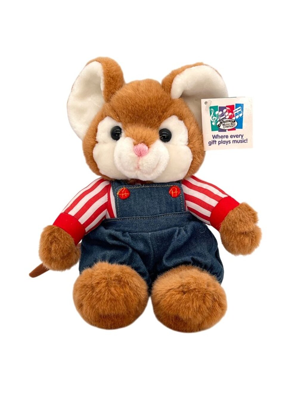 Mouse Capers Plush Musical Toy San Francisco Music Box Co Plays "Playmates" Tune